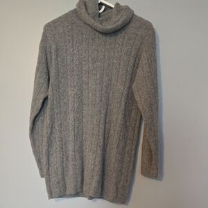 JEANNE PIERRE Women's Gray Cowl Neck Wool Sweater